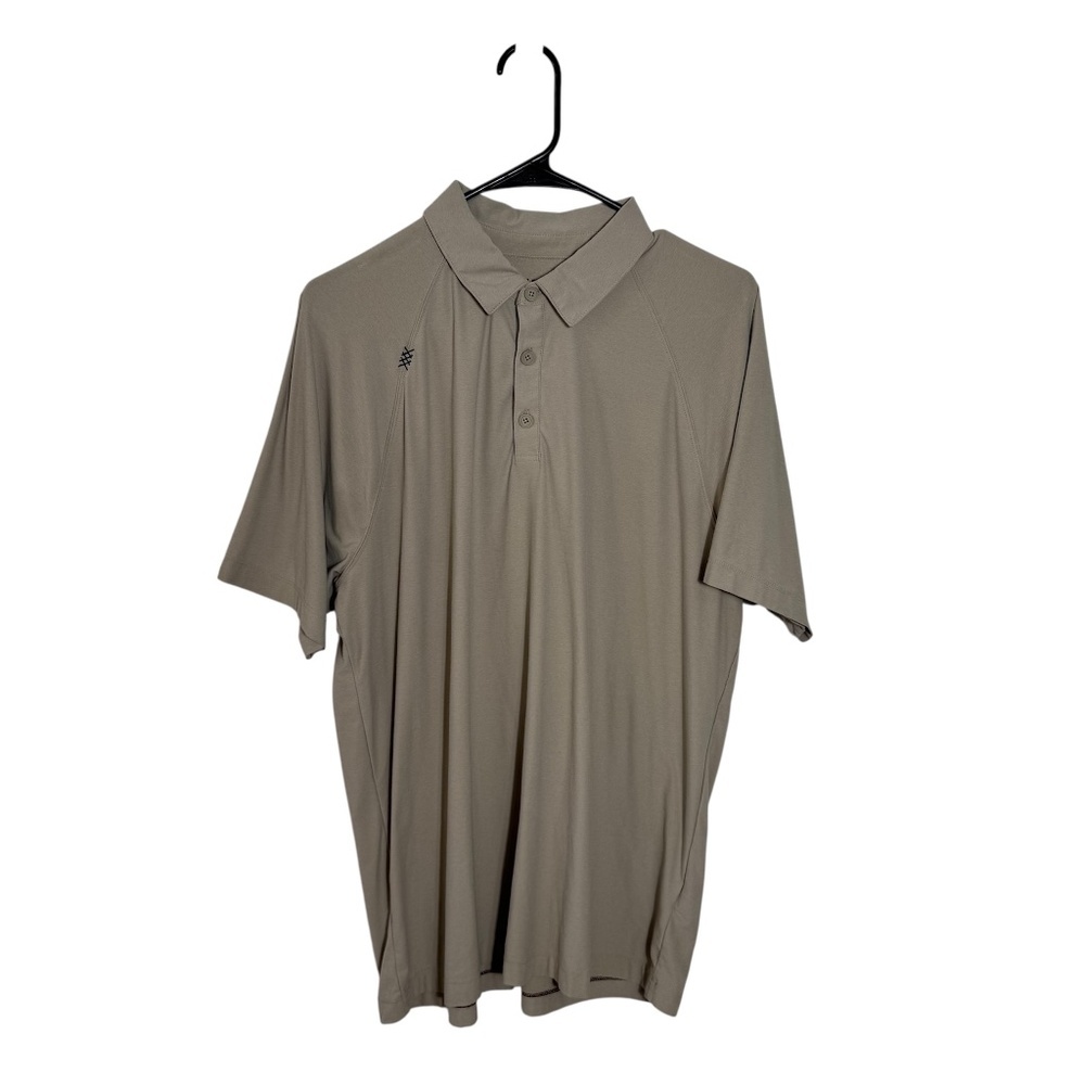 Rhone Reign Polo Shirt Size LG Tan Brown Workwear Office Preppy Casual Sporty